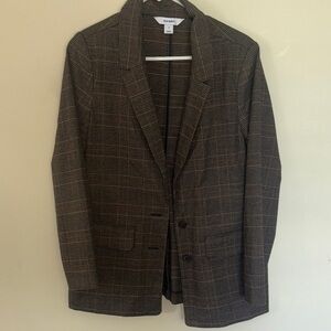 Old Navy Women's Brown Checkered Blazer